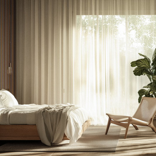 Cosy Melbourne bedroom with winter-insulating roller blinds